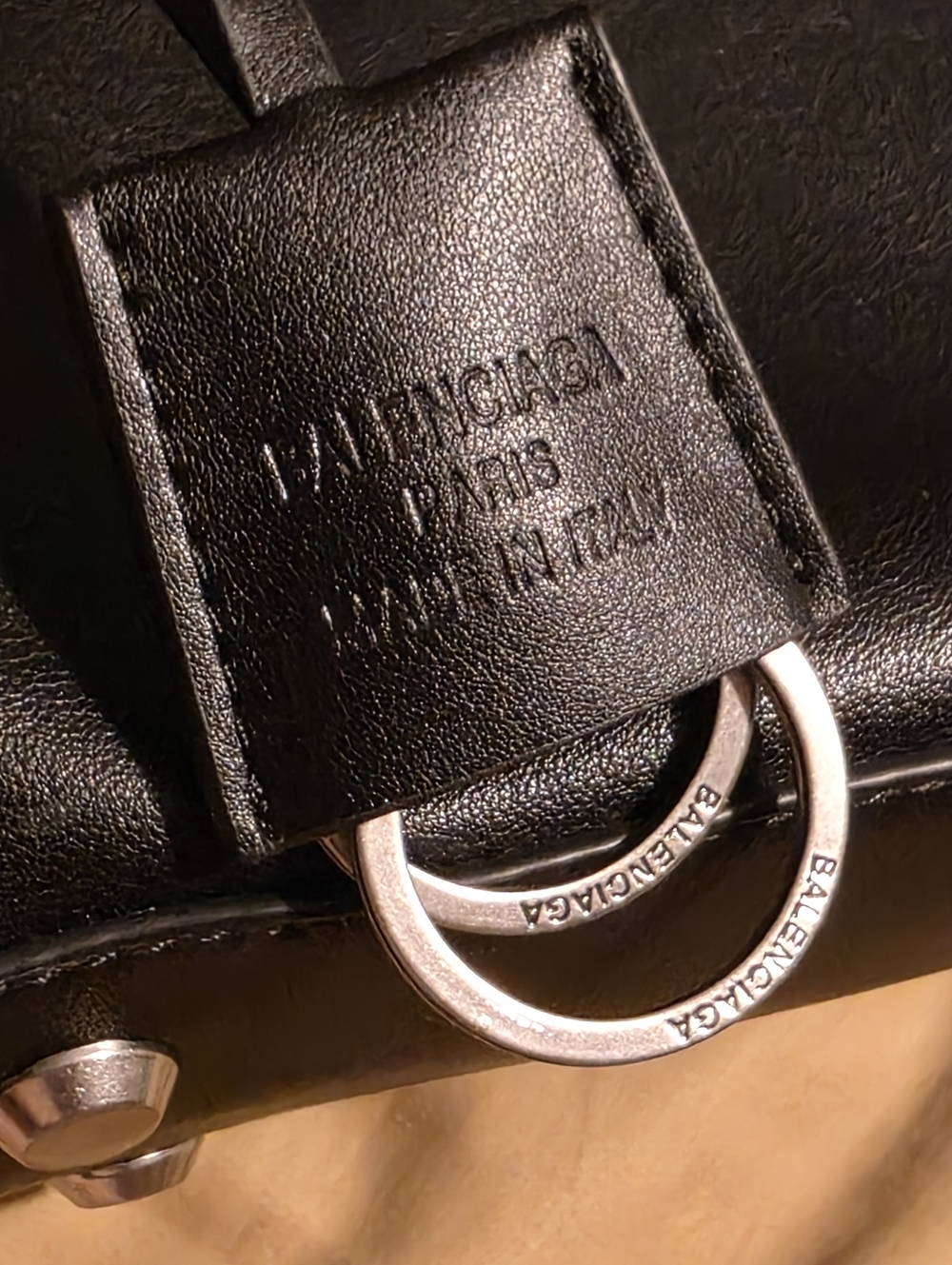 Balenciaga Black Leather Top-Handle Shoulder Bag with Silver Hardware - Picture 14 of 16